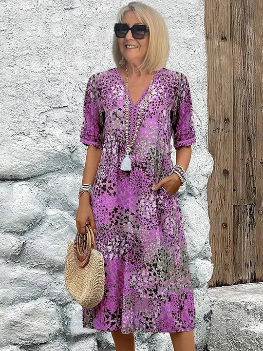 Vivid™ Cotton Linen Mid Dress