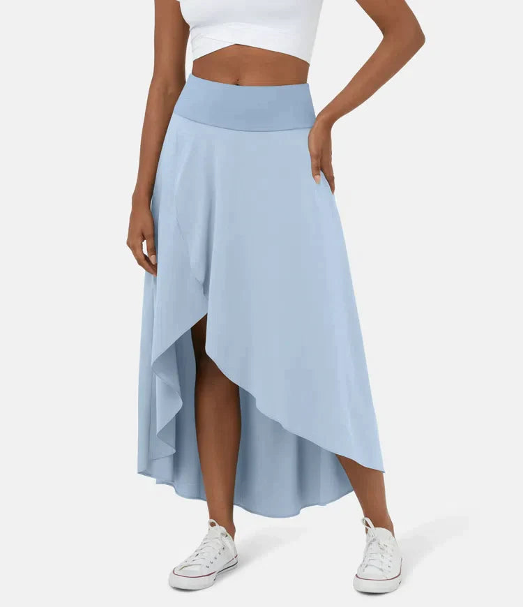 Amara™ Midi Skirt with High Waist and Low Ruffle