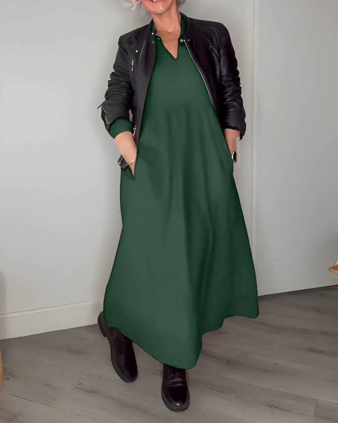 Cathlin™ V-Neck Maxi Dress