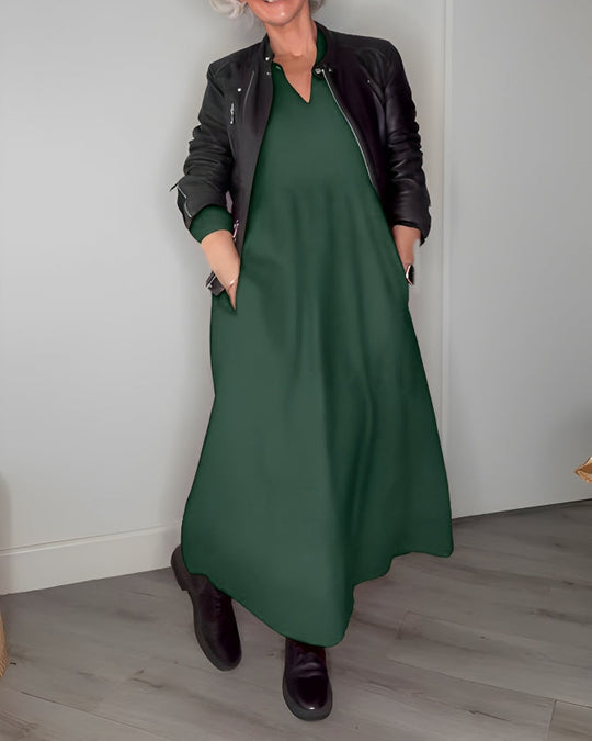 Cathlin™ V-Neck Maxi Dress
