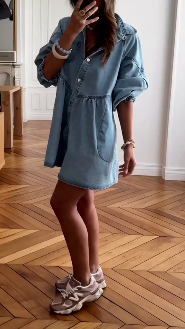 Mia™ Chic Denim Patchwork Dress