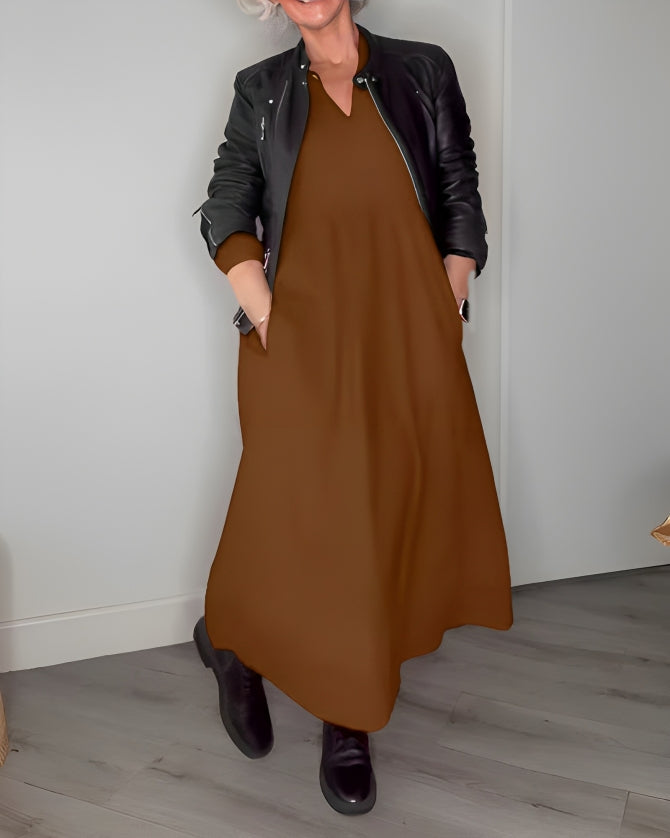 Cathlin™ V-Neck Maxi Dress