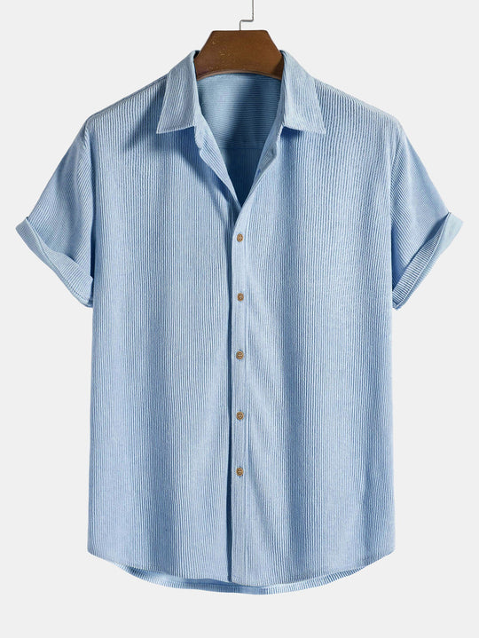 Corduroy shirt with short sleeves