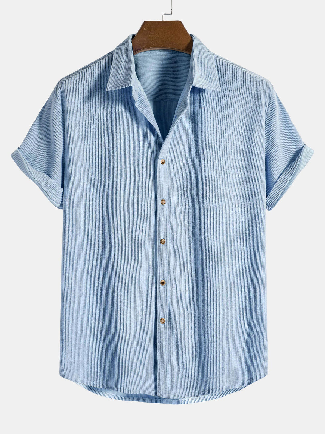 Short Sleeve Corduroy Button Up Shirt & Shorts