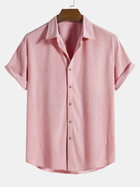 Short Sleeve Corduroy Button Up Shirt & Shorts