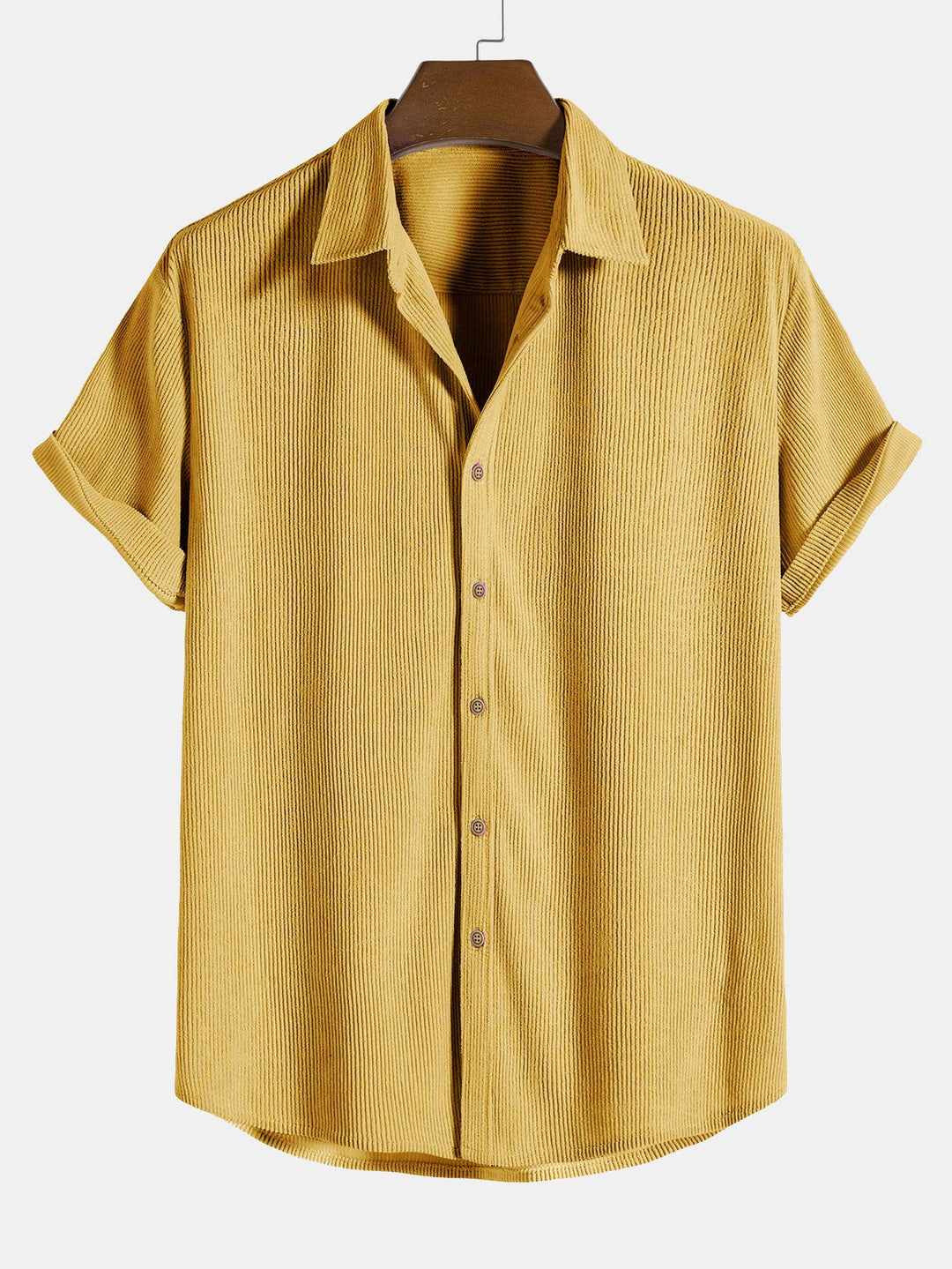 Short Sleeve Corduroy Button Up Shirt & Shorts