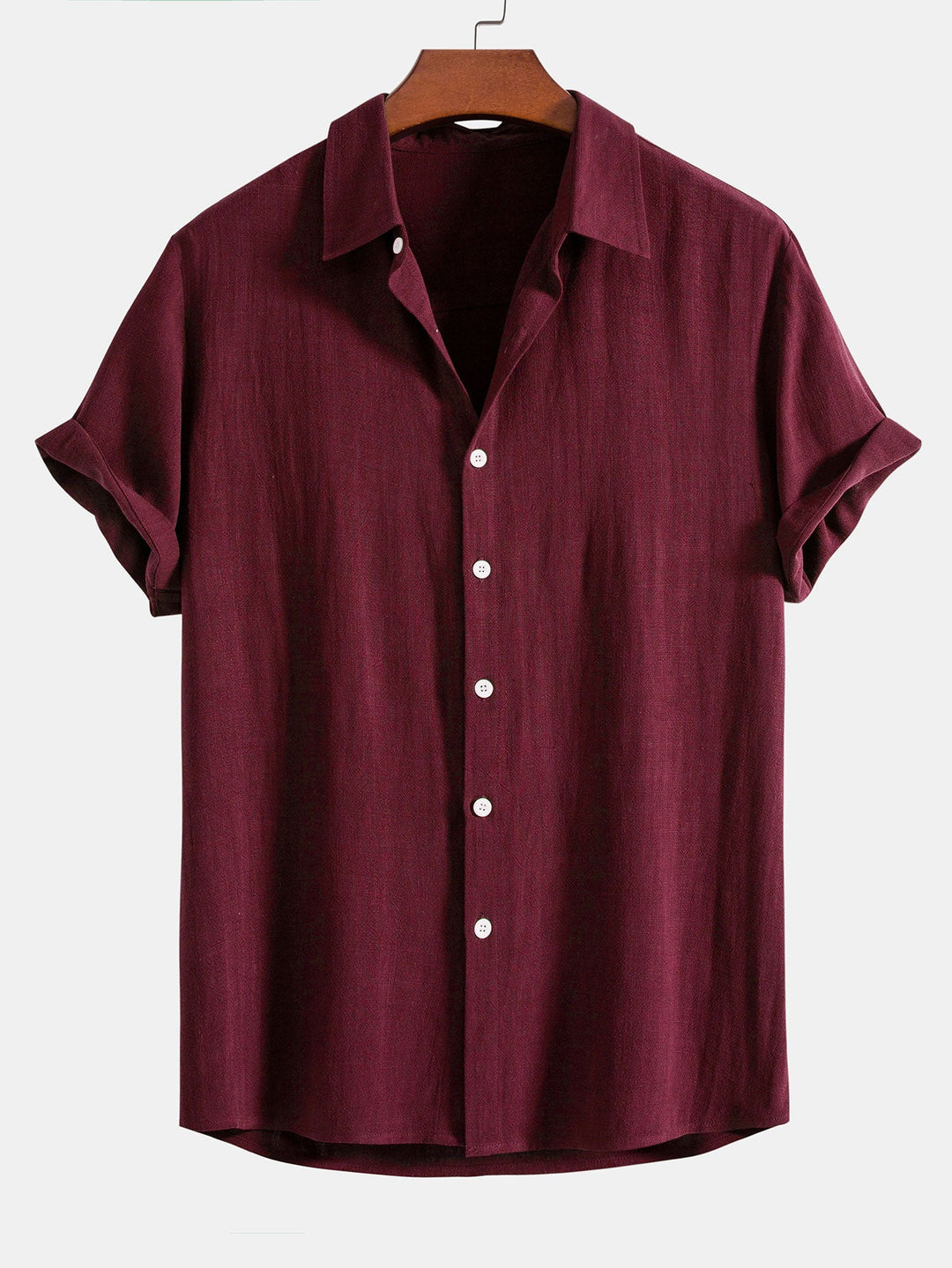 Linen rayon blend button up shirt and straight leg linen pants