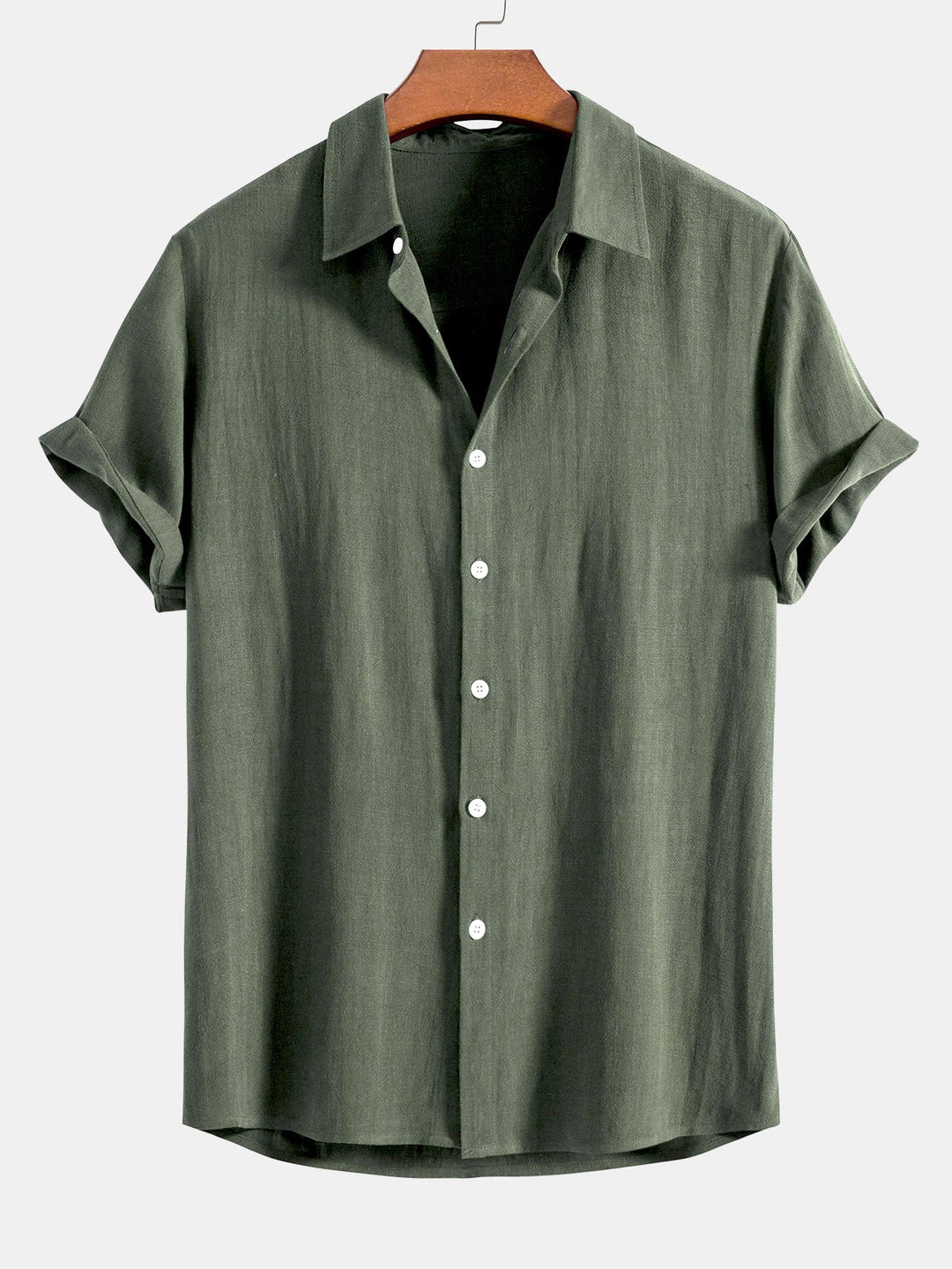 Linen rayon blend button up shirt and straight leg linen pants