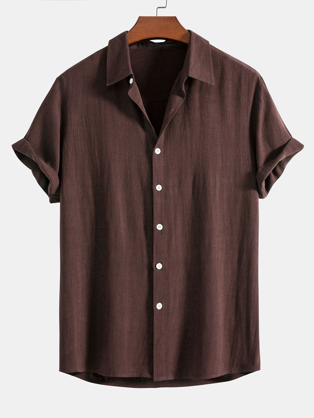 Linen rayon blend button up shirt and straight leg linen pants