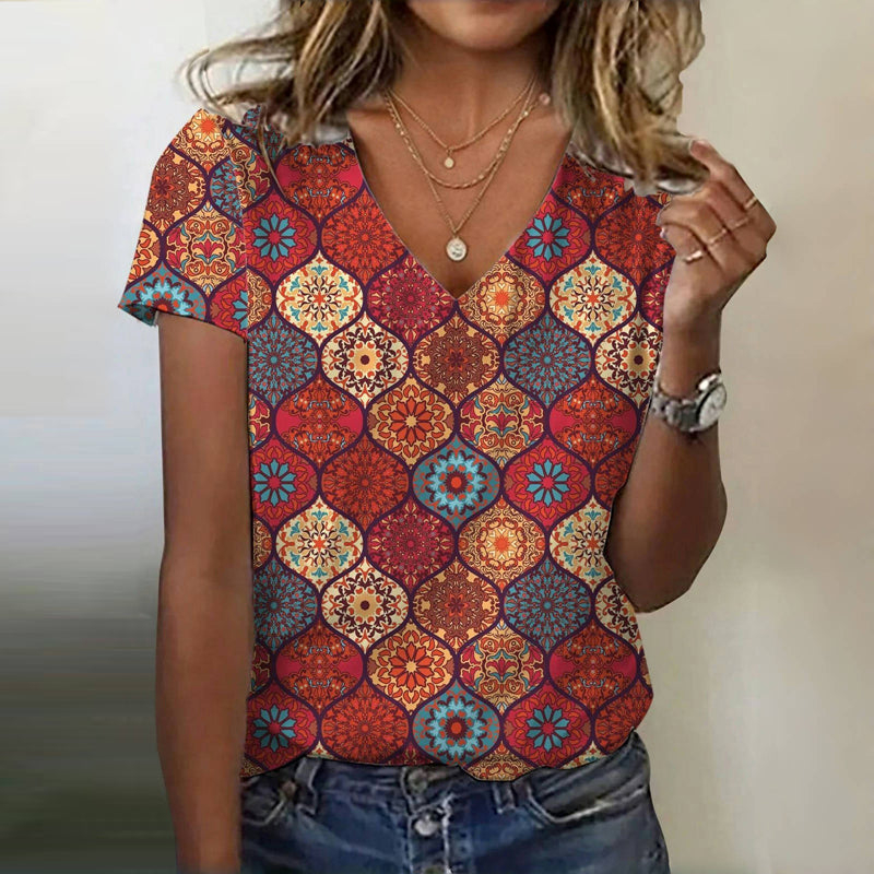 Nova™ Vintage T-Shirt with Ethnic Print