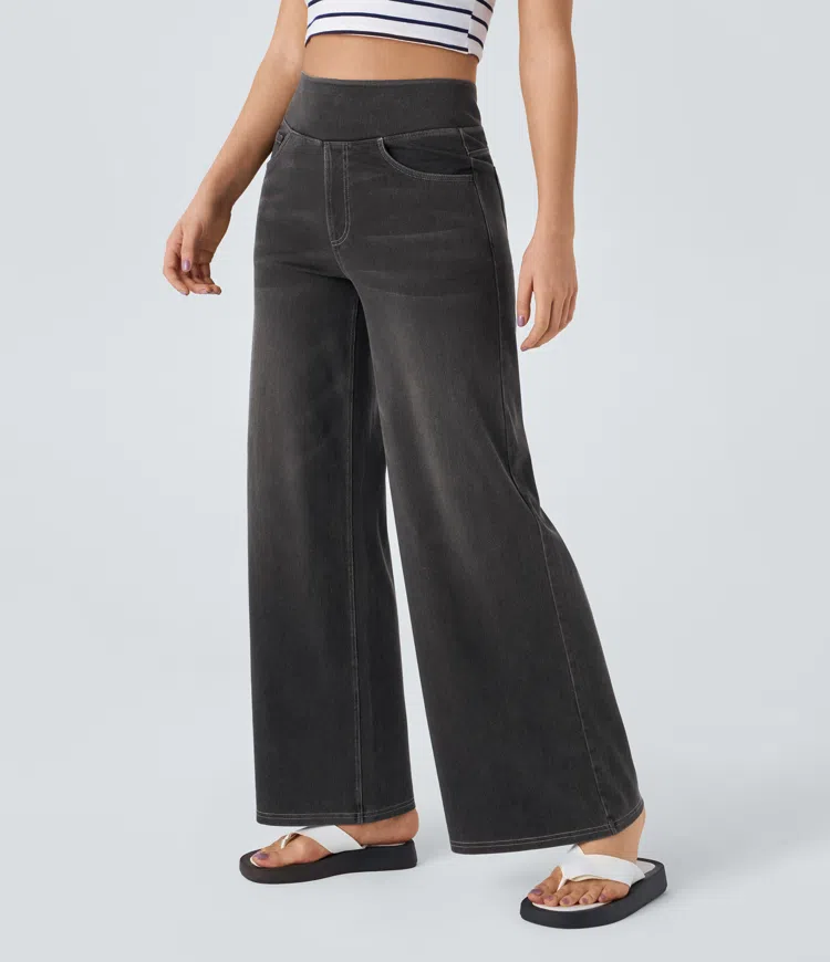 Ella™ High-Waist Stretch Wide-Leg Jeans