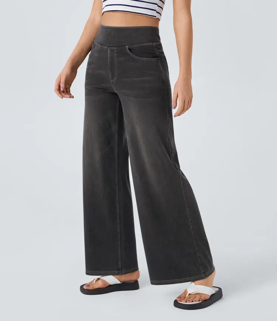 Ella™ High-Waist Stretch Wide-Leg Jeans