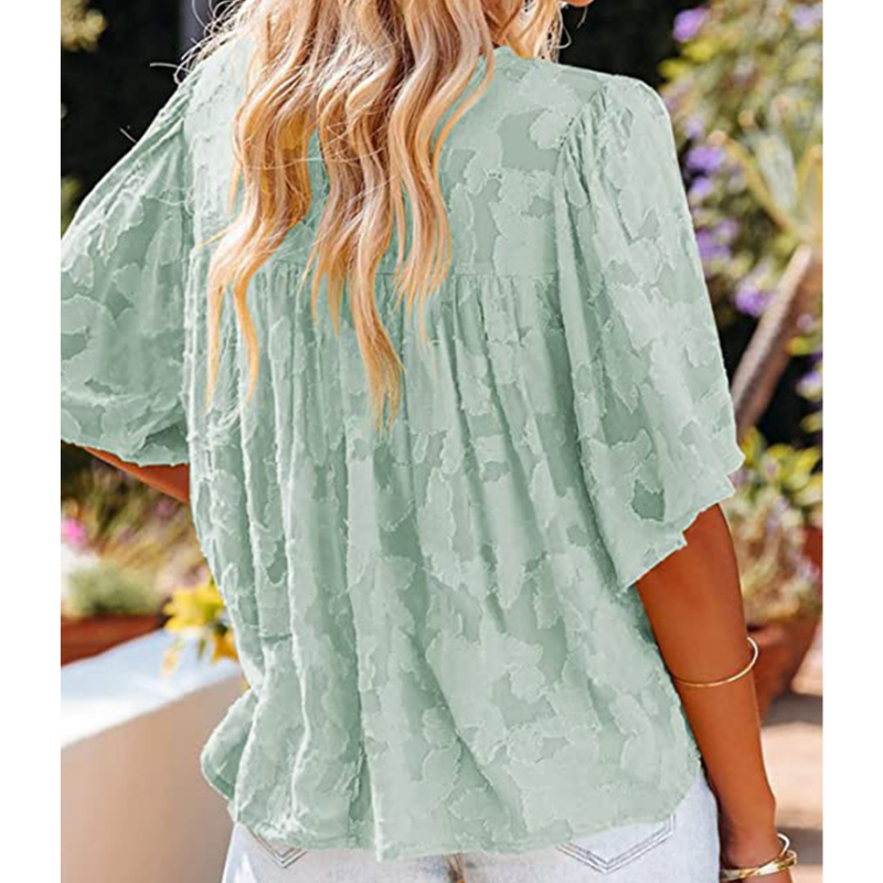 Horn Sleeve Doll Lace Blouse