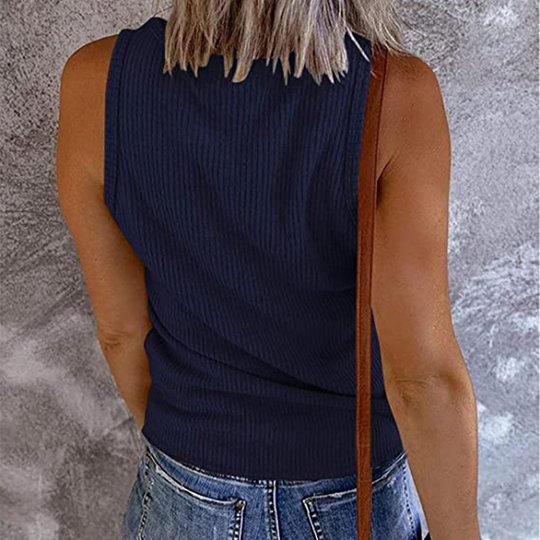 V Neck Sleeves Less Top