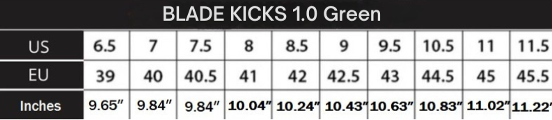 BLADE KICKS 1.0 Green +3.15″ increase