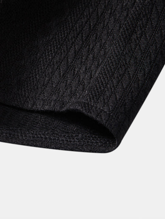 Muscle Fit Jacquard Textile Shirt