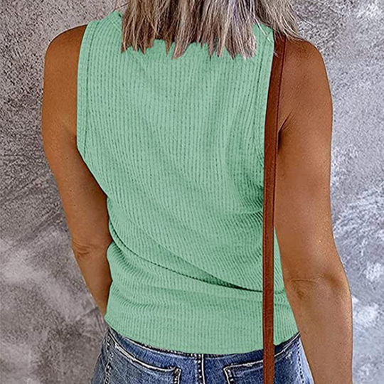V Neck Sleeves Less Top