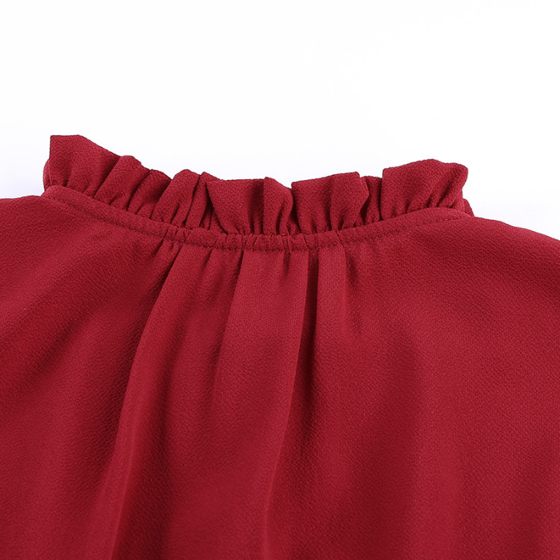 Flounce Sleeve V- Neck Casual Dress