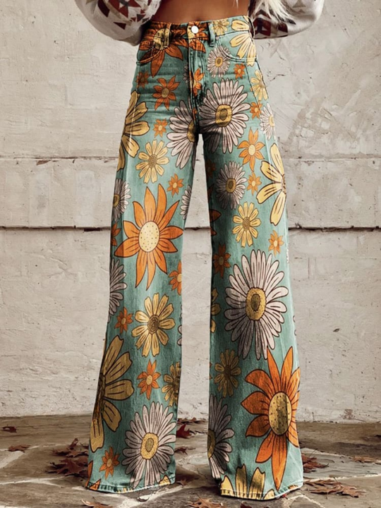 CIRILLA | VINTAGE FLORAL BAGGY PANTS