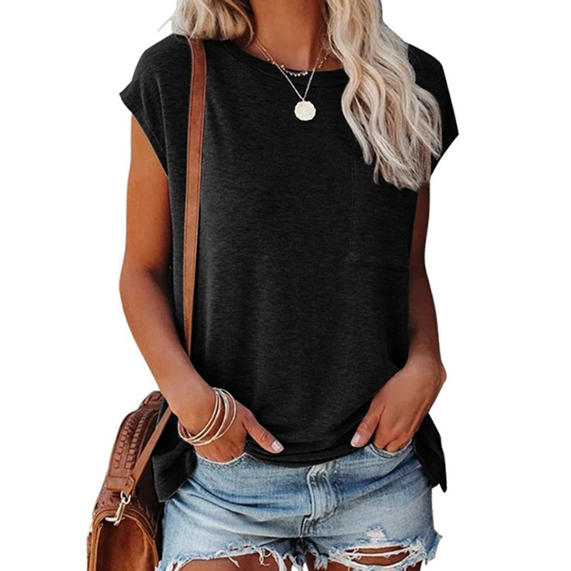 Shoulder Sleeves Solid Blouse