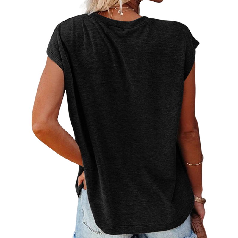 Shoulder Sleeves Solid Blouse