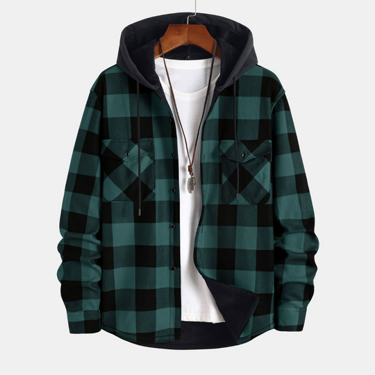 Laurent™ - Flannel-lined hooded shirt