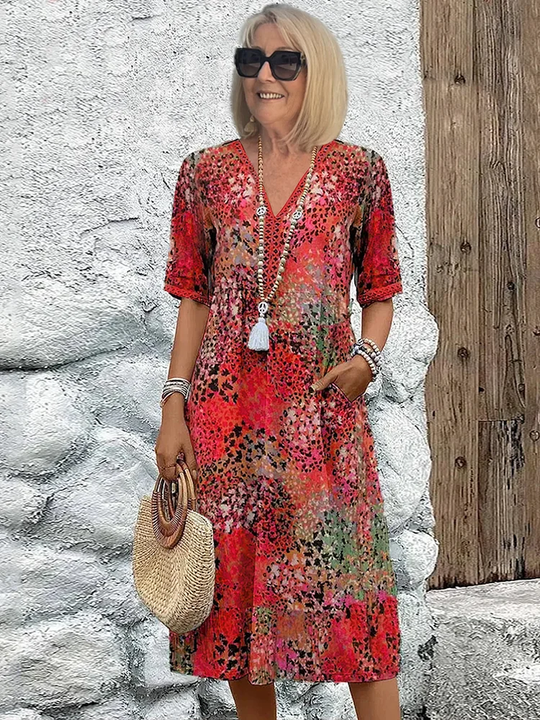Vivid™ Cotton Linen Mid Dress
