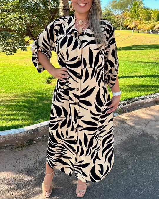 Élodie™ Shirt dress with 3/4 sleeves