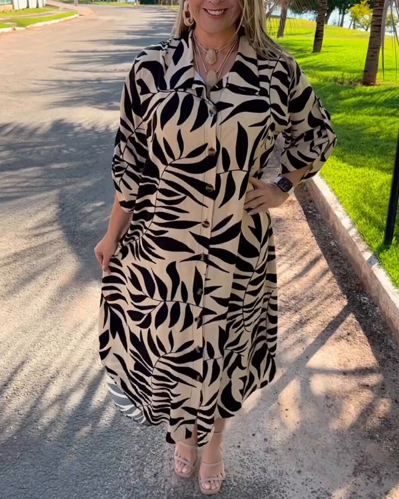 Élodie™ Shirt dress with 3/4 sleeves