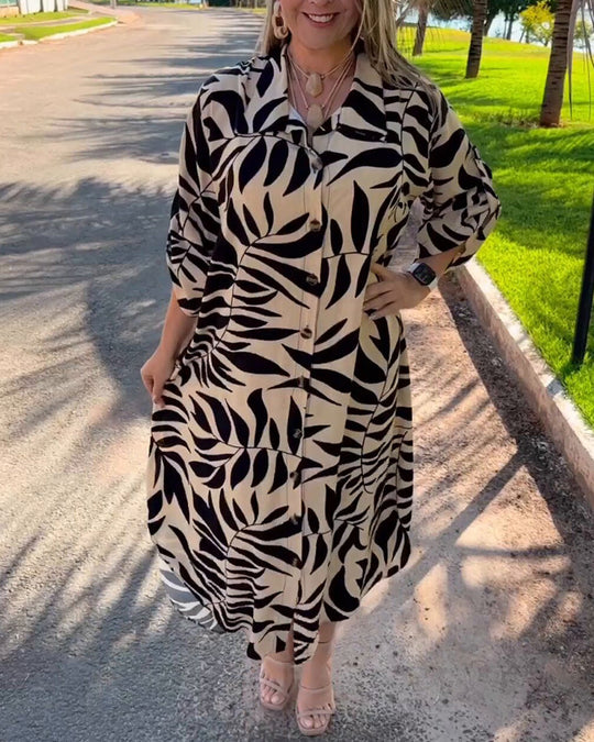 Élodie™ Shirt dress with 3/4 sleeves