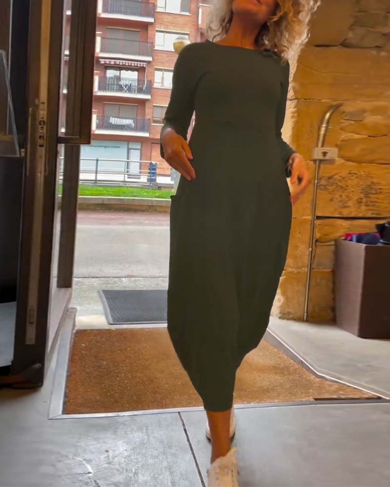 Elena™ Casual Plain Dress