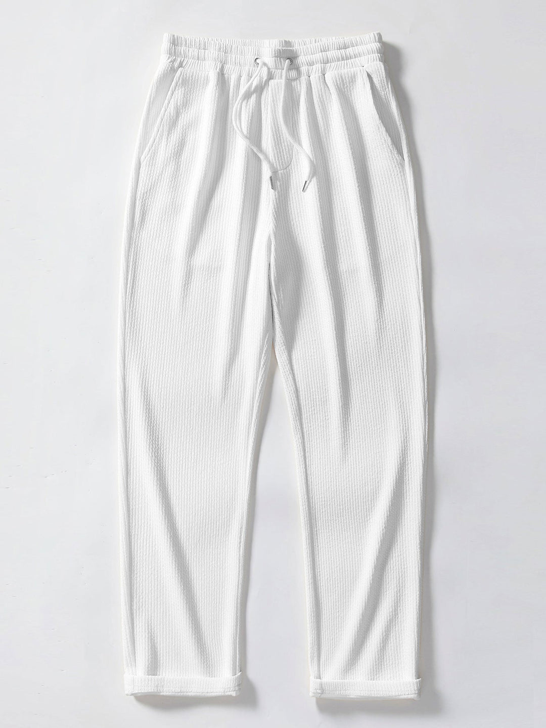 Two Tone Muscle Fit Ribbed Stand Collar Shirt & Straight Leg Ribbed Pants