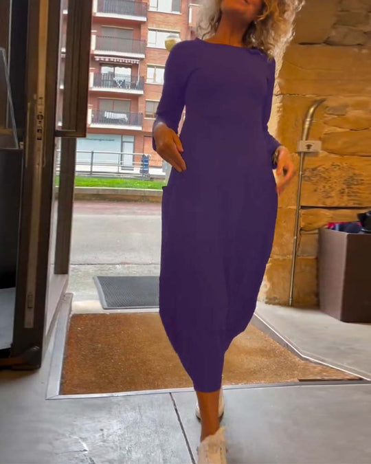 Elena™ Casual Plain Dress