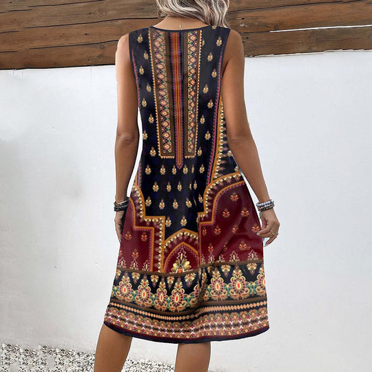 Isla™ Vintage Dress with Ethnic Print