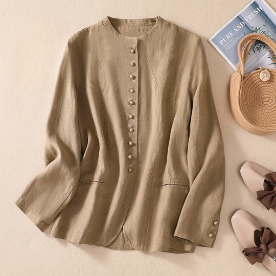 Laurienne™ | Linen Buttoned Jacket