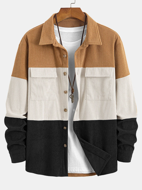 Laurent™ - Ethnic patchwork corduroy shirt