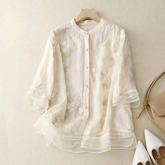 Laurienne™ | Elegance Embroidered Blouse