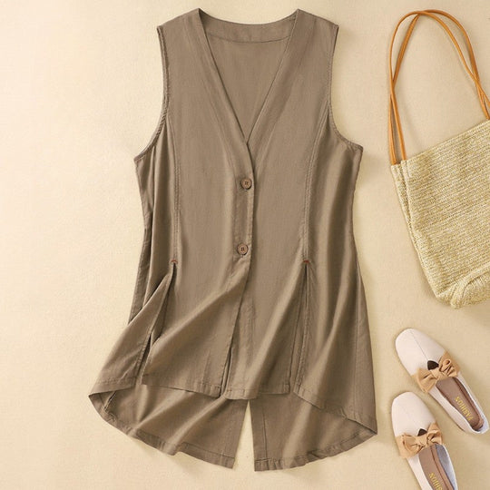 Laurienne™ | Sleeveless Buttoned Vest