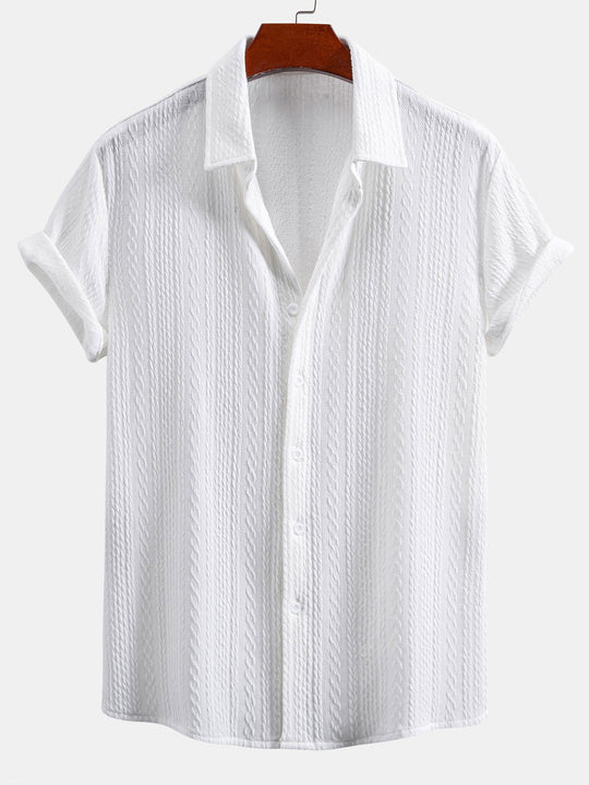 Muscle Fit Jacquard Textile Shirt
