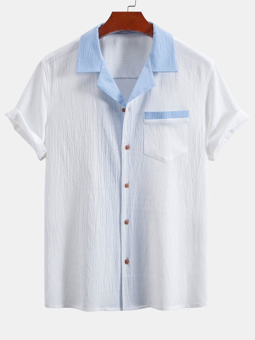 Text Red Contrasting Cuban Shirt