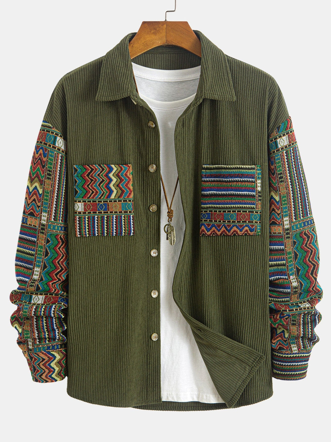 Laurent™ - Patchwork corduroy shirt
