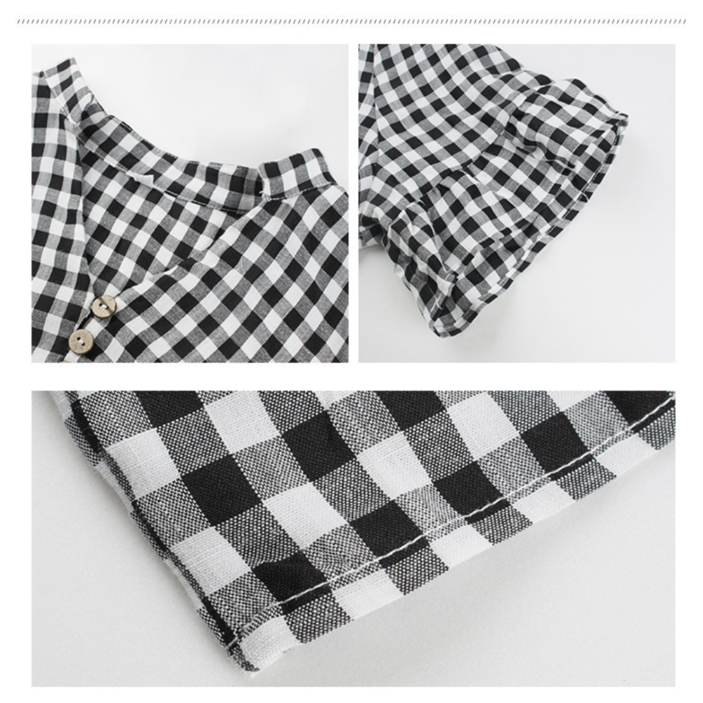 Women Short Gingham Dress