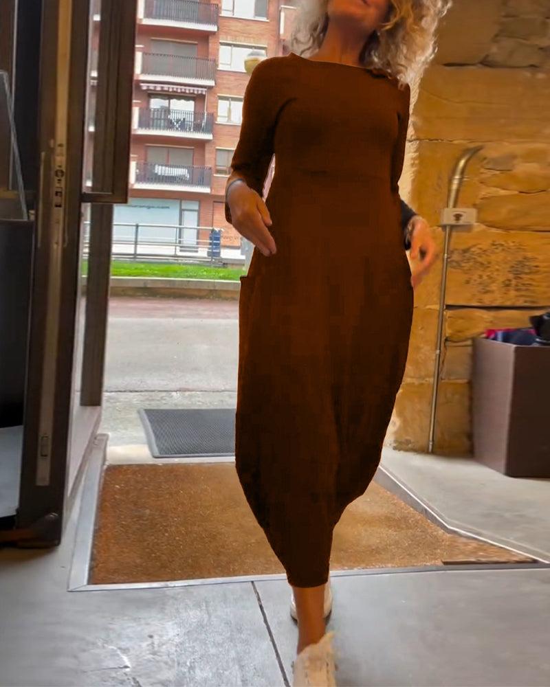 Elena™ Casual Plain Dress