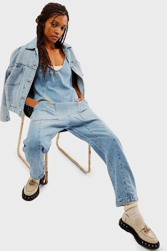 Denim Jumpsuit With Pockets