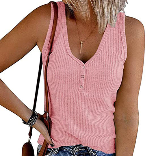 V Neck Sleeves Less Top