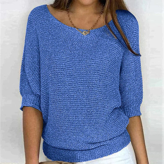 Milena™ Elegant Knit Sweater with half sleeves