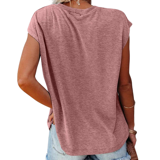 Shoulder Sleeves Solid Blouse