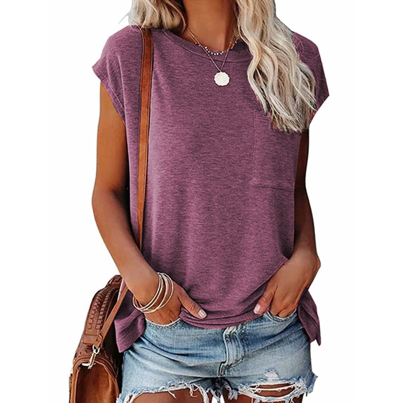 Shoulder Sleeves Solid Blouse