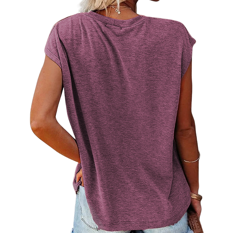 Shoulder Sleeves Solid Blouse