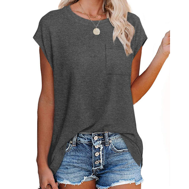 Shoulder Sleeves Solid Blouse
